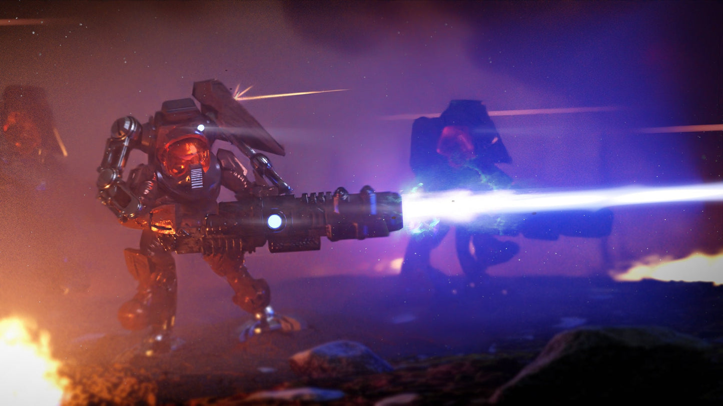 Exo Dwarves with Ion Cannons (heavy weapons scifi dwarves)