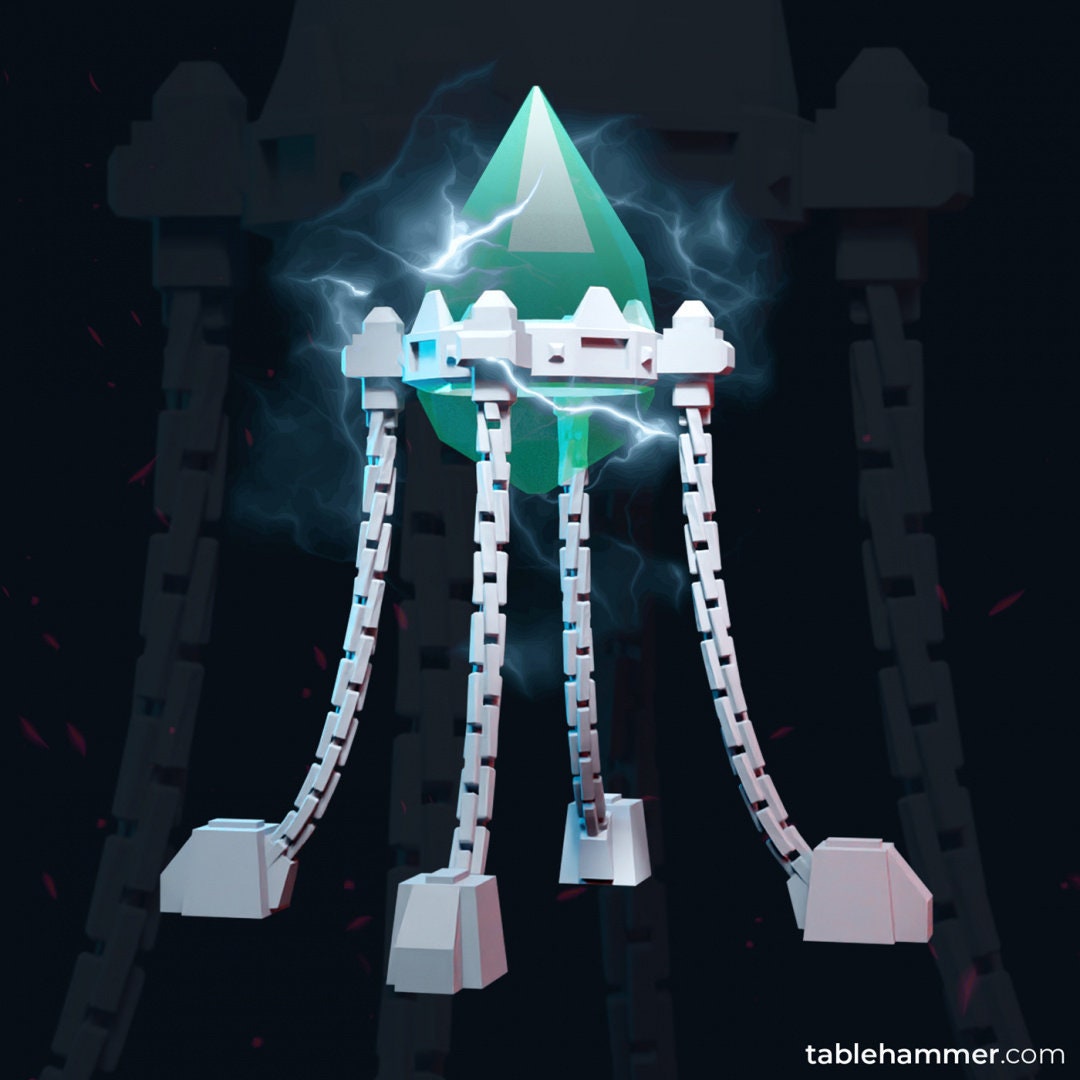 Floating chained energy crystals