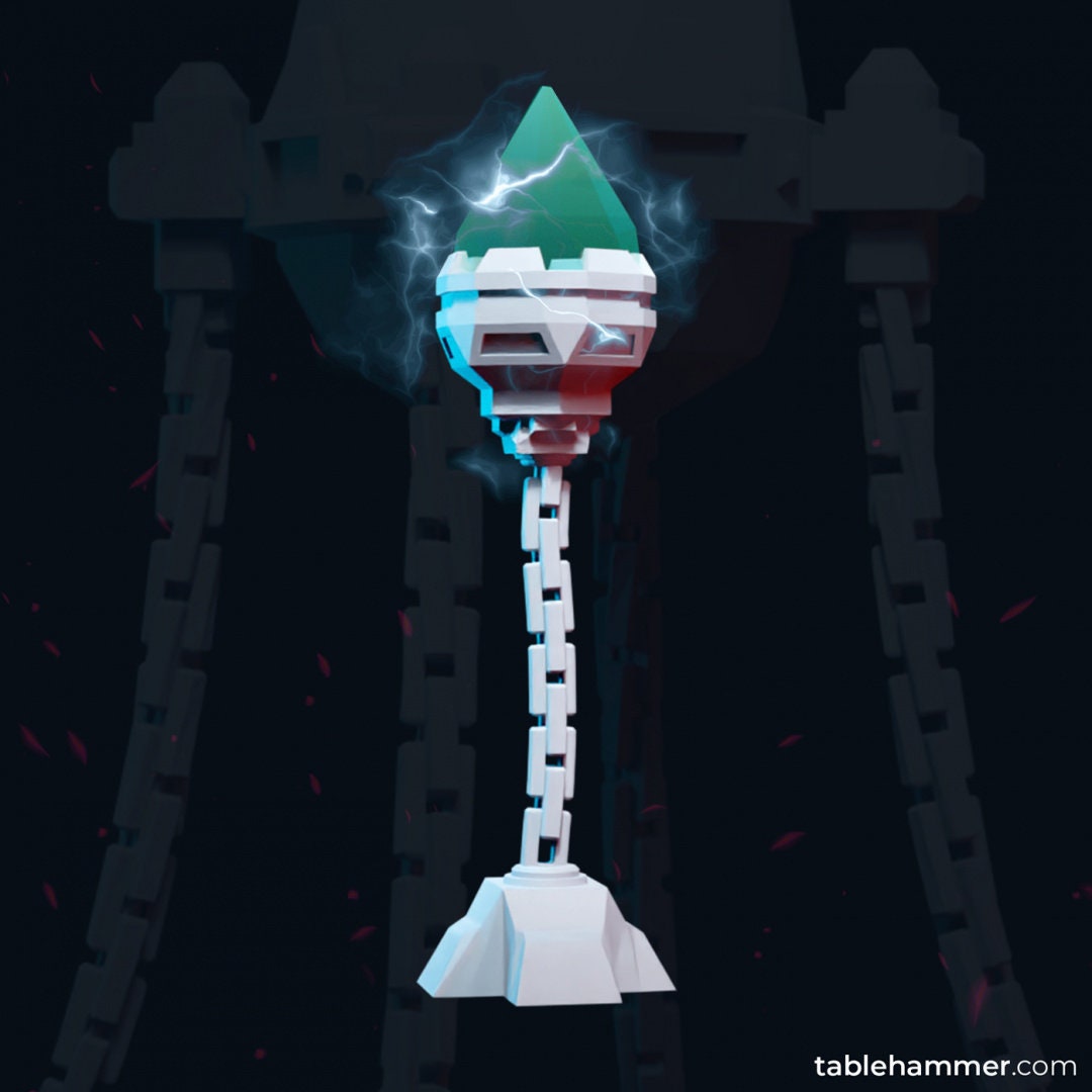 Floating chained energy crystals