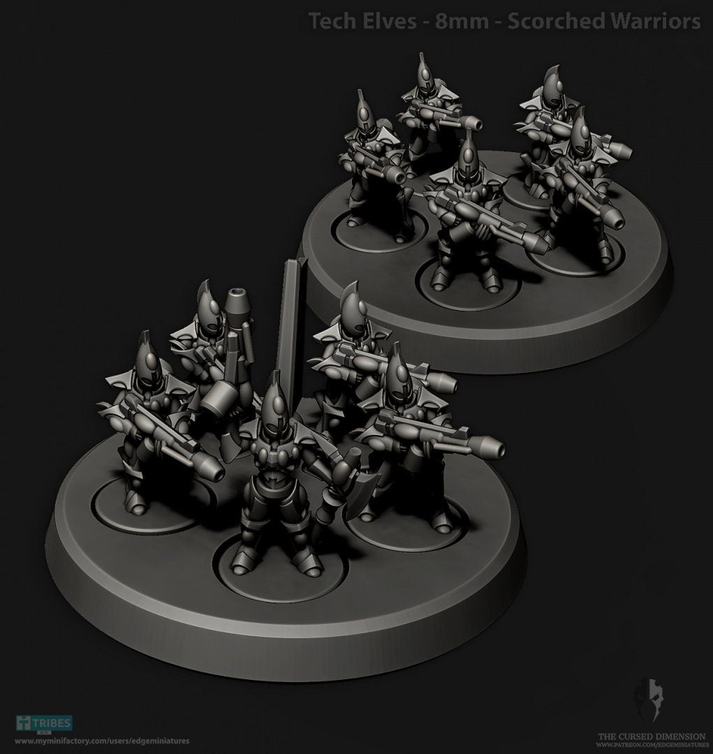 Tech Elves - Scorched Warriors - 8mm