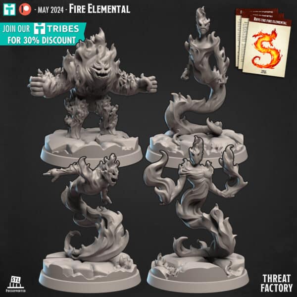 Four fire elementals