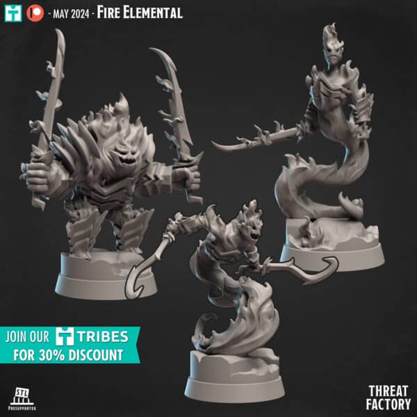 Three Fire Elementals Myrmidons